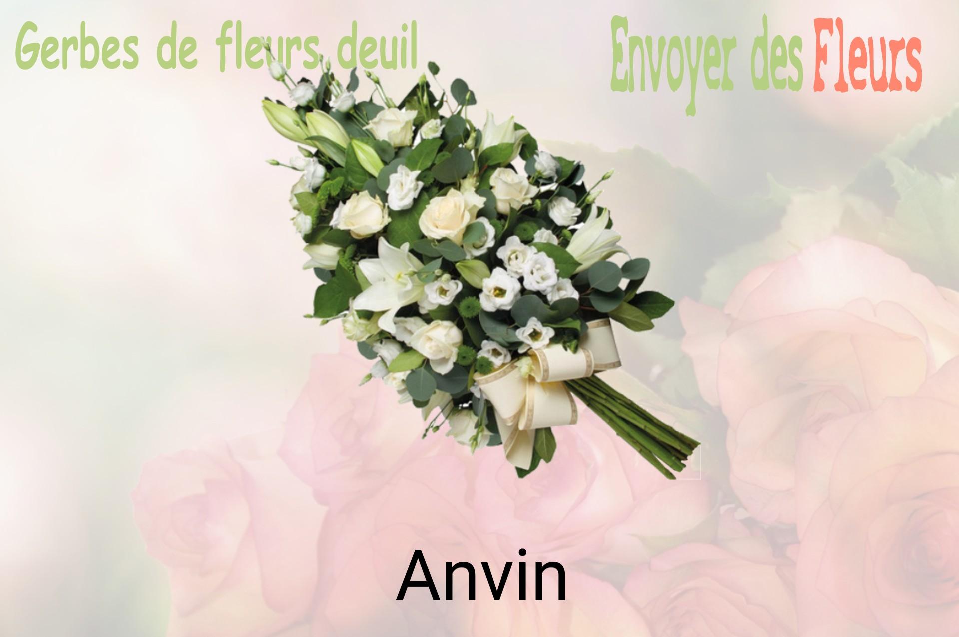 Gerbe de fleurs de deuil livrée à Anvin